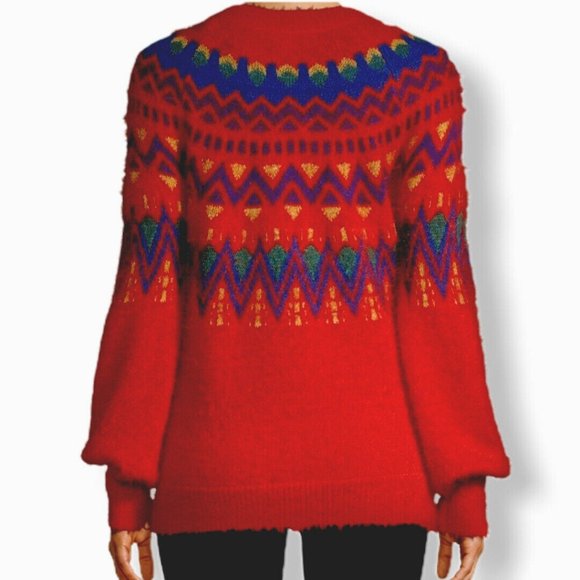 Time And Tru Women's Fair Isle Pullover Sweater - Picture 2 of 5